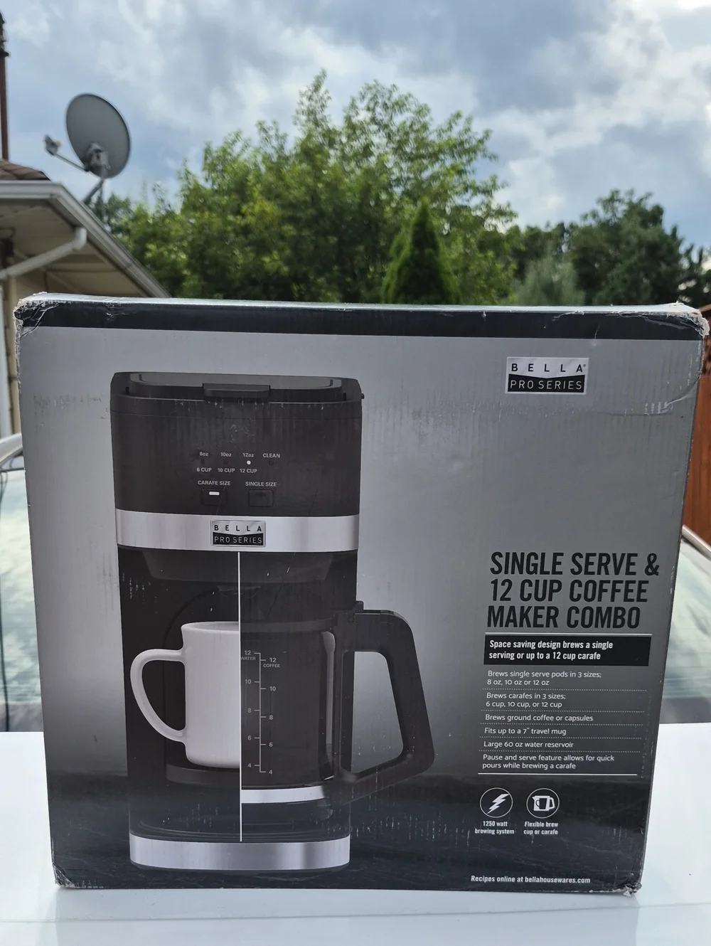 Black Single Serve & 12-Cup Coffee Maker Combo New